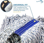 KLEEN HANDLER Cut End Finish Mop | 1.25" Universal Headband Maximum Absorption Finishing Mop, Pack of 6