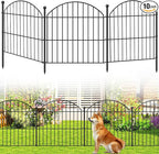 Decorative Garden Fence 24in (H) x20ft (L), 10 Pack No Dig Fence Animal Barrier for Dog, Arched Flower Bed Edging, Wire Border Panel Fencing for Yard Patio Outdoor Decor