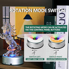 ZEERSHEE 3.9in LED Rotating Display Stand Colorful Changing Illuminated Base 360 Degree Display Spinner for Glass Art Crystals Jewelry Craft