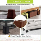 Bed Risers 1 inch, 2 inch, 3 inch, 4 inch, 6 inch, 8 inch Heavy Duty, Oversized Furniture Riser for Couch Sofa Table Chair Leg Frame Dorm, Support up to 6000 Lbs (Chocolat Brown 4 Pack, 8 inch)