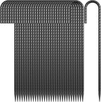 J Hook Rebar Stakes 12 Inch 32 Pack, 5/16 Inch Diameter Heavy Duty Steel Tent Stakes, Black E-Coated Anti-Rust Ground Anchors for Fencing, Tarp, Outdoor Decorations, Inflatables, Bounce House