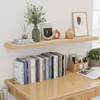 fuqing Natural Wood Floating Shelves, 48 Inch Wood Floating Shelves Set of 2, Natural Raw Wood Shelves for Living Room Bedroom Home Office - Natural