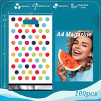 JinRuiKJ Poly Mailers with Handle 10x13 Inch 100 Pcs, Easy to Carry Packaging Bags for Small Business, Thank You Shipping Bags with Self Adhesive Strip, Tearproof and Waterproof - Colorful Polka Dot