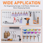 INCLY 60 Pack 4/6/8 Inch Black Pegboard Hooks, 1/4" Heavy Duty Peg Board Shelving Hooks Accessories, Peg Board Tool Hangers Fit 1/4" Pegboard for Organizing Garage, Craft Room, Kitchen, Store