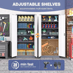 Metal Tool Storage Cabinet,Lockable File Cabinet with 2 Doors and 5 Adjustbale Shelves,Tall Cabinets for Garage Storage Systems for Home Office,Garage,Workshop