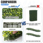 E&K 108" Wx36 Hx6 D Artificial Boxwood Hedge Wall, Artificial Outdoor Privacy Wall for Balcony Backyard Office, Indoor Divider Freestanding Greenery Backdrop