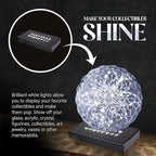 16 LED White Light Base for Glass Art - Illuminated Display Base for Crystal, Glass Art, and Crystal Cube Base - Rectangular Satin Matte Black - AC/USB Adapter Powered - 6.5"x 3.5"x 1" (Black)