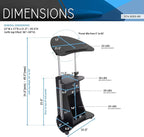 Techni Mobili Sit-to-Stand Mobile Medical Laptop Computer Cart, Black, Adjustable Height, B005