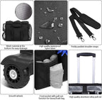Extra Large Rolling Cleaning Caddy Bag with Detachable, Foldable Trolley Portable Cleaning Cart for Housekeeping Cleaning Caddy with Adjustable Shoulder Strap and Multiple Storage Pockets