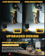 LIVOWALNY 2PCS LED Work Light Compatible with Dewalt 20V Max Battery, 70W 7000LM Battery Light 20V Cordless Tools, Portable Flood Flashlight with USB A & USB C Output Port, Low Voltage Protection