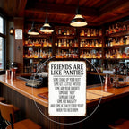 Funny Friendship Quote Metal Sign 8x12 - Humorous Bathroom Wall Art - Vintage White Iron Tin Sign for Bar, Home, Man Cave Decor - Unique Gift for Women & Friends (Friends)