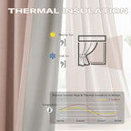 DUALIFE 102 Inch Pinch Pleated Blackout Curtains Pink -Thermal Insulated Pleat Drapes for Nursery Bedroom Girl Room with Hooks(Baby Pink, 40 inches Width by 102 inches Length, 2 Panels)