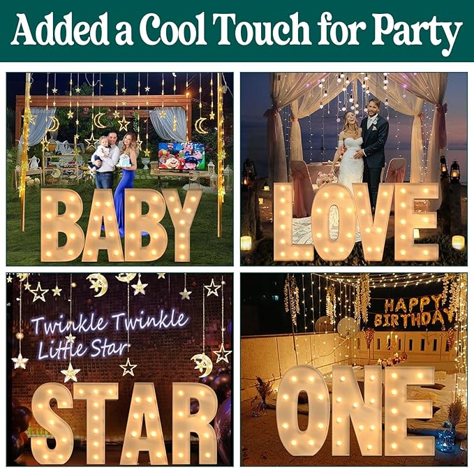 Marquee Letters 3 Feet Tall, 3FT Large Light up Letters G, Big Sign G with Warm White Light for Birthday Wedding Proposal Engagement Graduation Party Backdrop Decorations