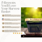 Personalized Mesh Harvest Basket with Custom Engraved Handle, Gift For Gardeners, Vegitable Harvesting Basket, Gardening Tools 9x7x7in