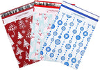 Inspired Mailers - Christmas Poly Mailers 10x13 Holiday Variety Pack of 30-10 each: Polar Bears, Red Christmas Trees, Blue Snowflake Baubles (10x13, 30 Pack)