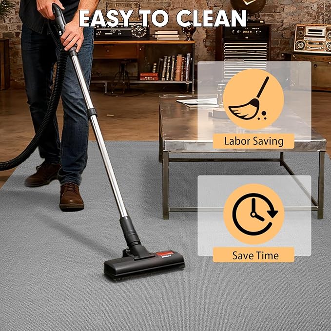 Marine Carpet,5 FT x 10 FT Smoke Gray Indoor Outdoor Carpet 0.2" Thick Boat Carpet with Water-Proof TPE Backing, Non-Slide Outdoor Marine Carpet Roll for Home, Patio, Porch, Deck