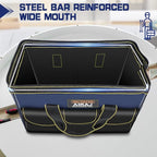 Tool Bag 2-Pack Set | AIRAJ 18" & 16" Portable Tool Storage Bag | Wide Mouth Tool Bags for Men and Women | Small Tool Tote | Tool Organizer for Home Repairs,Garage Storage,Professional Work | Tool Box