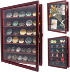 GMFrames 12x16 Wooden Shadow Box Frame with Removable Shelves Deep Display Case for Military Medals Keepsakes Cherry