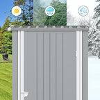 Greesum 3×3FT Outdoor Storage Shed, Metal Sheds with Sloping Roof and Lockable Single Door, Steel Tool Shed for Backyard, Bike, Patio, Garage, Lawn, Dark Gray