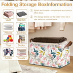 Storage Bin with Handles, Forest Pink Flamingo Collapsible Laundry Baskets for Books, Laundry - Use in Nursery, Closet Organizers and Storage, Blanket Basket