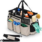 Wearable Cleaning Caddy Bag for Cleaning Supplies,Large Capacity Cleaning Organizer White