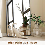 BEAUTYPEAK Black Full Length Mirror, 66"x23" Rounded Corner Floor Mirror Standing Hanging or Leaning Against Wall, Suitable for Dressing Room or Bedroom