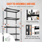 VEVOR Storage Shelving Unit, 5-Tier Adjustable, 2000 lbs Capacity, Heavy Duty Garage Shelves Metal Organizer Wire Rack, Black, 36" L x 16" W x 72" H for Kitchen Pantry Basement Bathroom Laundry Closet