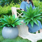 Artificial Flowers for Outdoors Artificial Agave Fake Plants Faux Agave Artificial Plants Outdoor Fake Flowers Outdoor Faux Plants Indoor Uv Resistant Artificial Plants 28''(Green 2pcs)