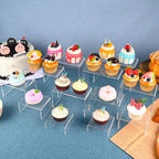12 Pcs Acrylic Display Risers, 2 Sets Small Size Clear Acrylic Risers, 0.15" Thick Display Stands for Dessert, Cupcake, Candy, Figure & Jewelry Showcase