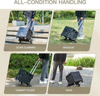 Foldable Utility Cart ，Folding Shopping carts，Collapsible cart with Stair Climbing Wheels, 8 Wheel Shopping cart，Collapsible Rolling Crate with Telescoping Handle (Black, 14.96 * 14.96 * 31.3)