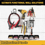 ELEAD 17PCS Pegboard Hooks with Peg-Board Bins Accessories: Heavy Duty Pegboard Drill Holder, Pegboard Accessories Organizer for Organizing Various Tools in Garage Home Craft Room