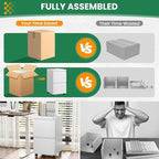 Mobile File Cabinet with Lock, 2 Drawer Under Desk Filing Cabinet with Wheels for Legal/Letter/A4 (Fully Assembled,White)