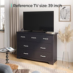 LINSY HOME 7 Drawers Dresser for Bedroom, Wood Bedroom Dressers Modern Drawer Chest, 7 Chest of Drawer, Tall Dresser for Closet, Dressers Organizer for Living Room, Closet, Hallway