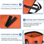PATIKIL Canopy Weight Sand Bags, 4 Pack 112 Lbs Total Extra Large Weights Bags Waterproof Tent Leg Weights Sandbags for Outdoor Canopy Tent Sun Shelter Patio Ladder Orange (18x9")