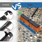 PBHEPJ 24 Inchs Push Broom Outdoor Heavy Duty, Shop Broom with 60" Long Bandle for Cleaning Outdoor or Indoor Tile, Garage, Shop, Deck, Concrete, Wood, Stone, Patio Floor, 2 Pack