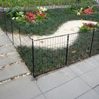 FXW Decorative Garden Fence for Yard - 20in(H) x 14.8ft(L) 8 Panels - Metal Fencing Panels - Animal Barrier Border for Dogs & Rabbits, Flower & Plant Edging