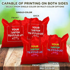 DISCOUNT PROMOS Custom Cotton Canvas Tote Bags Set of 100, Personalized Bulk Pack - Reusable, Great for Shopping, Grocery, Beach, Picnic, Wedding Favors - Red