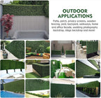 12PCS 20"x20" Artificial Boxwood Panels Topiary Hedge Plant UV Protected Faux Grass Wall Greenery Mats for Outdoor Garden Fence Backyard and Indoor Home Wedding Decoration, Dark Green