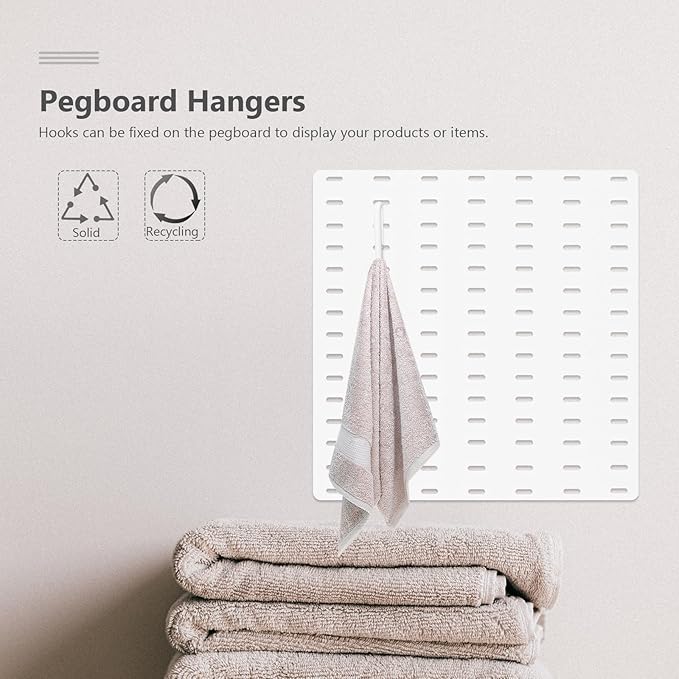 Didiseaon 7Pcs Pegboard Hanging Hooks Wall Mount Storage Hangers for Garage Kitchen Office Tool Organization Utility Shelf Hooks