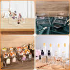 6 Pcs 2 Sets Acrylic Display Riser, 3 Sizes Large Acrylic Risers Display Stands, 0.15" Thick Clear Shelf Riser, Clear Display Risers for Dessert, Candy, Toys, Perfume, High Heels, Wallet