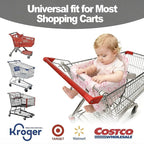 Padded Shopping Cart Cover for Baby Boy & Girl, High Chair Cover for Restaurant Seat, Machine Washable Infant Toddler Buggy Seat Cover (Pink Bow)