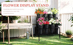 Zhongma Flower Bar Stand Display shelf with Black Buckets for Fresh and Diy flowers Bouquet Rack Organizer Heavy Duty Flower Bucket Stand with Wheels