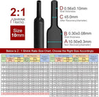 Chanzon 3/8 inch (10mm) Black Heat Shrink Tubing - 80Ft Roll 2:1 Ratio Polyolefin Sleeving Wrap 1pcs