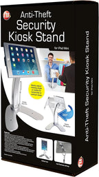 Dual Kiosk Stand- CTA Aluminum Stand with Locking Case and Cable. 360-Degree Rotating Base. Enclosure Designed for iPad mini Generations 1-5 with Access to all Ports and Buttons, Silver (PAD-ASKM)