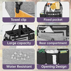 Wearable Cleaning Caddy Bag for Cleaning Supplies,Large Capacity Cleaning Organizer Grey