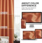 PONY DANCE Burnt Orange Short Black Out Curtains for Kitchen Over Sink 45 inch Length, Thermal Insulated Room Darkening Blackout Drapes for Small Bathroom Window(2 Panels Set, 42 inches Wide)