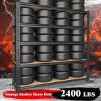72" H Storage Shelves,Storage Shelves Heavy Duty,2400LBS Metal Shelving Units,Adjustable Garage Shelving Heavy Duty for Garage Storage,Warehouse,16"x35.5"x72"