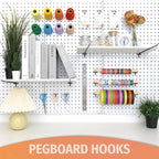 HUHOLE Black Pegboard Hooks 12 Inch, 25PC, Heavy Duty Peg Board Hooks, Fit 1/4" Peg Board