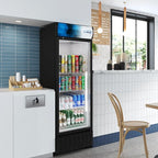 KoolMore 24 in. 12 cu. ft. Commercial One Glass Door Beverage Display Merchandiser Refrigerator Cooler, ETL Listed in Black