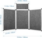 Nisorpa 3+1 Panel Trade Show Presentation Board 70.8 x 35.4 in Desktop Tri Fold Display Board Gray Single Sided Tabletop Display 4 Folding Panels with Moving Bag